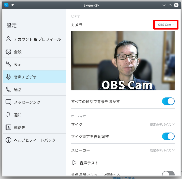 Skypeの設定